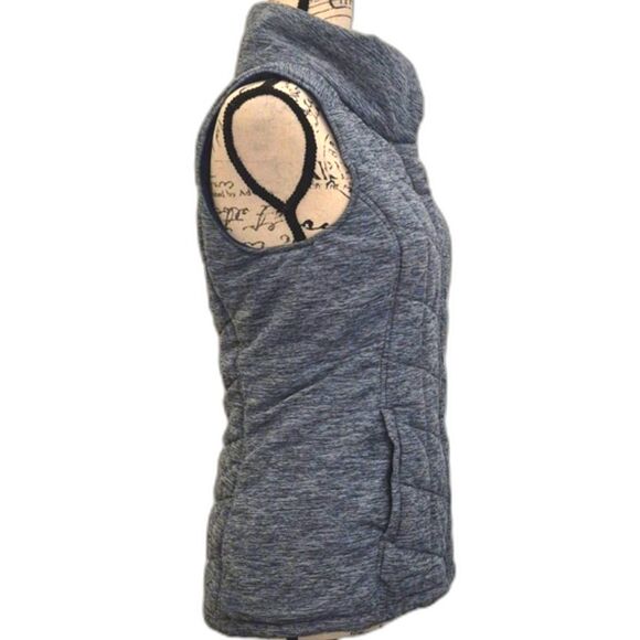 The North Face Puffer Vest S Quilted Blue Teal Lined Insulated Full Zip Pseudio - Picture 3 of 13